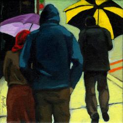 Figurative City Painting - Odd Man Out
