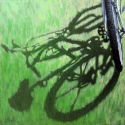 Go Green - bicycle art afternoon shadows