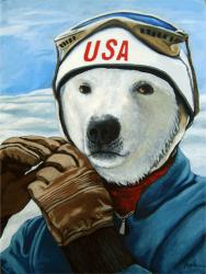 Winter Olympic Skier - Polar Bear animal art