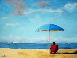 On the Beach - Special TIme - original oil painting