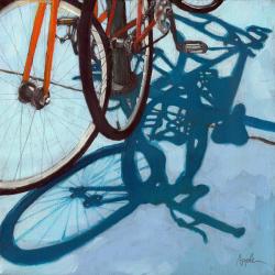 Together - bicycle art oil painting